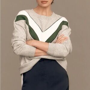 Anthropologie Maeve Women's Gray and Green Sweater - Size Small